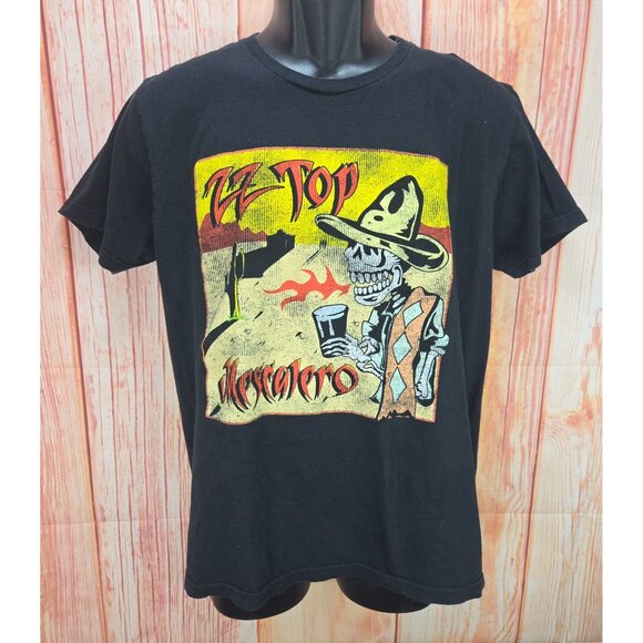 ZZ Top Mescalero Graphic Tee Medium Black Short Sleeve 100% Cotton T-Shirt - Picture 1 of 6
